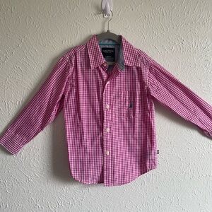 Nautica Pink and Gray Plaid Shirt